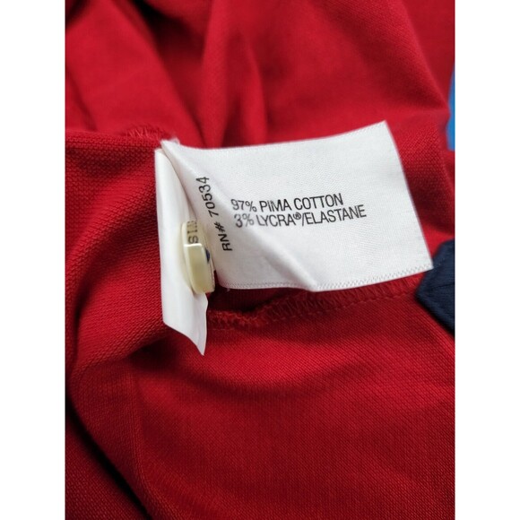 Orvis Men's Pima Cotton Polo Red White & Blue Polo Size M - Picture 5 of 7